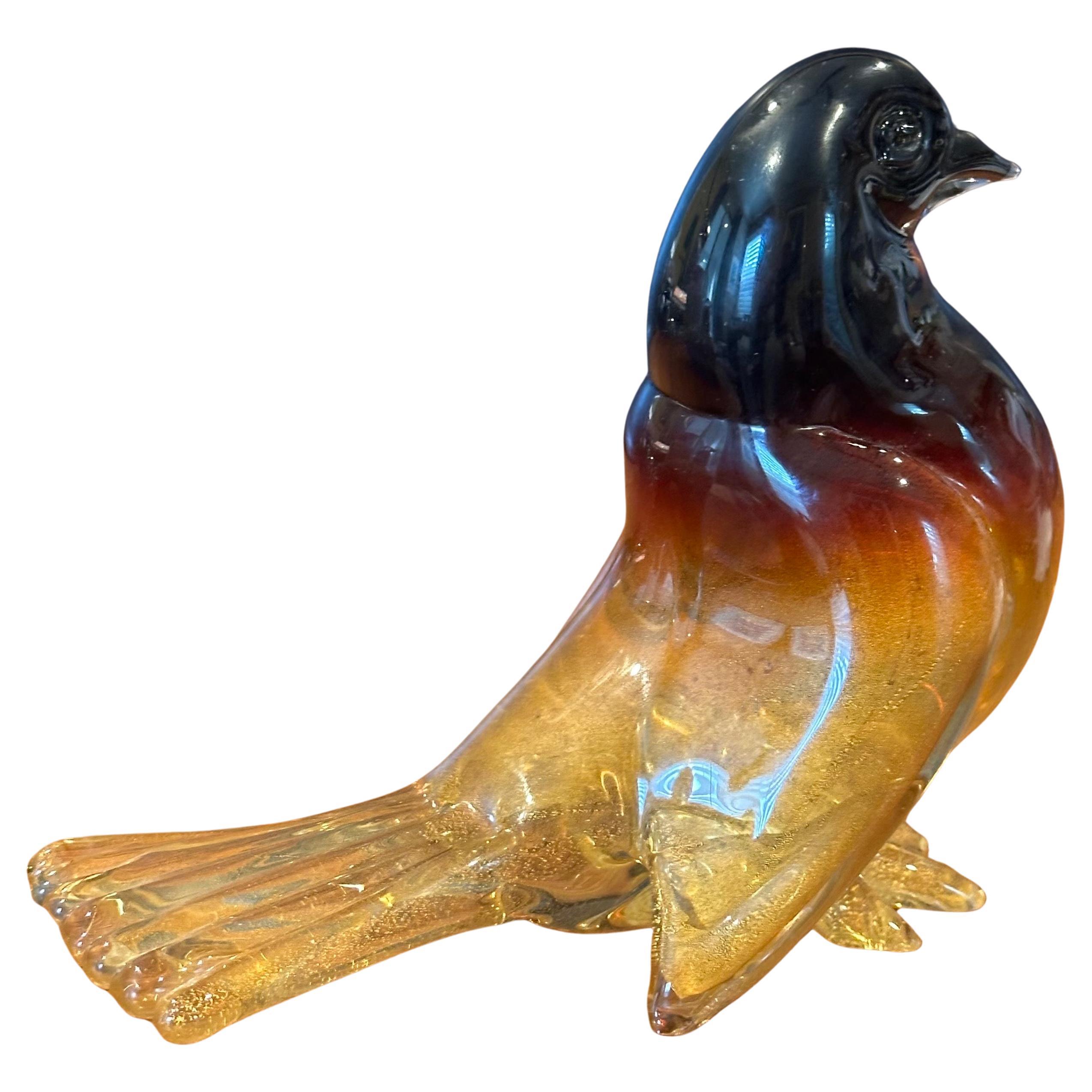 Sommerso Vogel-Skulptur aus Kunstglas von Murano Glas (Moderne der Mitte des Jahrhunderts) im Angebot