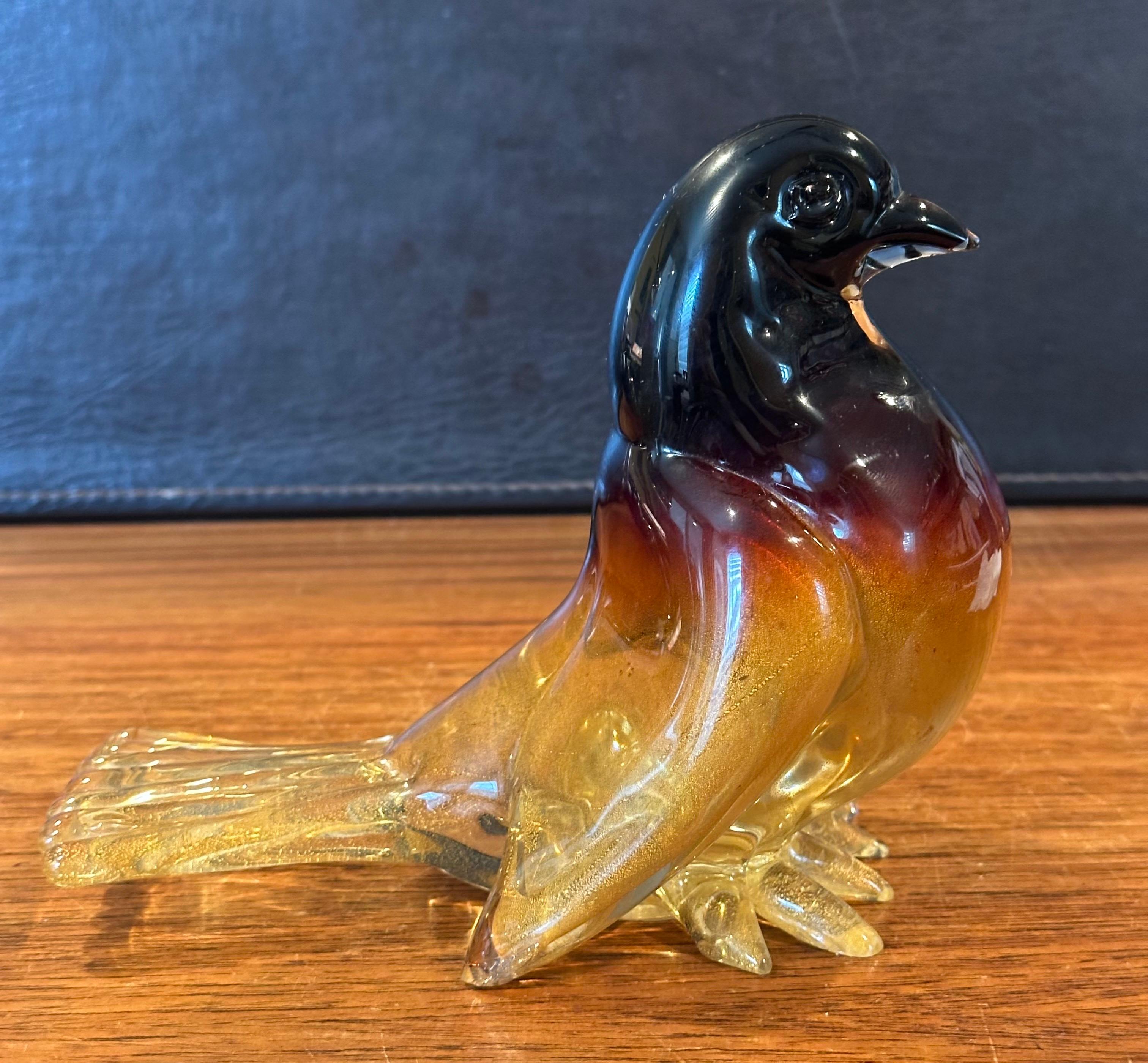Sommerso Vogel-Skulptur aus Kunstglas von Murano Glas (Italienisch) im Angebot