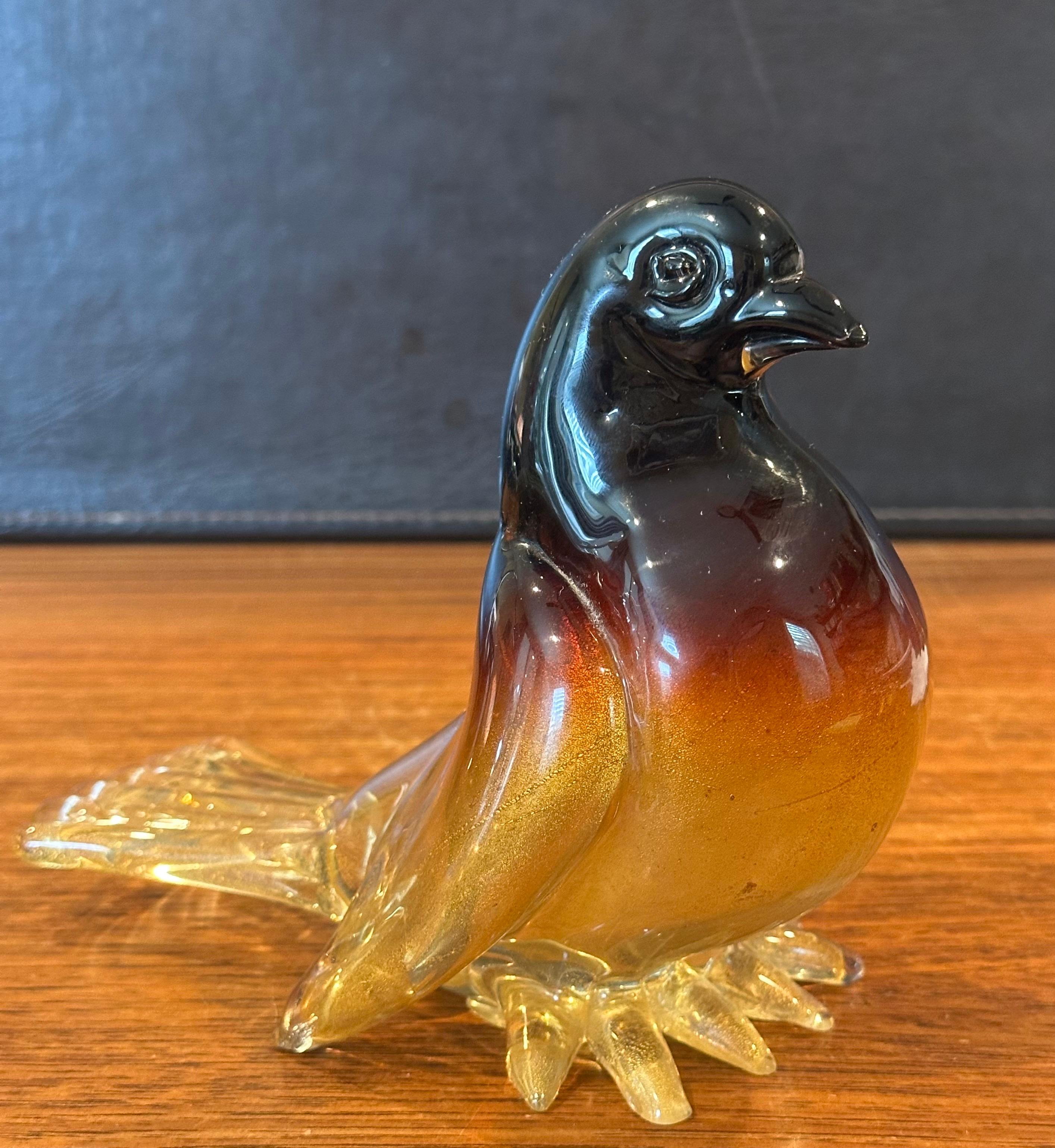 Sommerso Vogel-Skulptur aus Kunstglas von Murano Glas (20. Jahrhundert) im Angebot