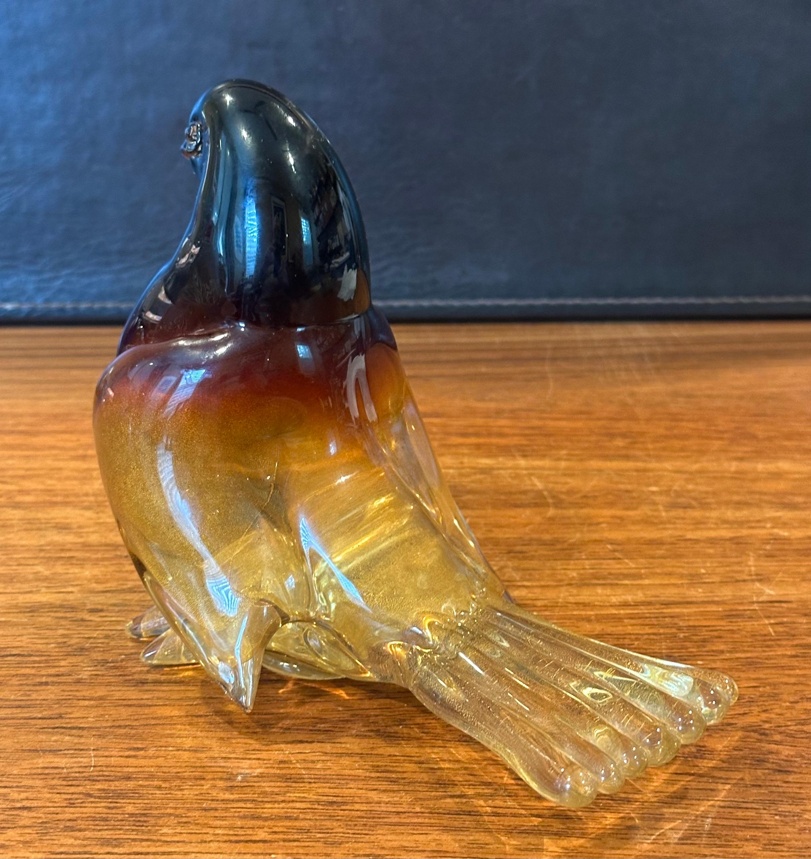 Sommerso Vogel-Skulptur aus Kunstglas von Murano Glas im Angebot 1