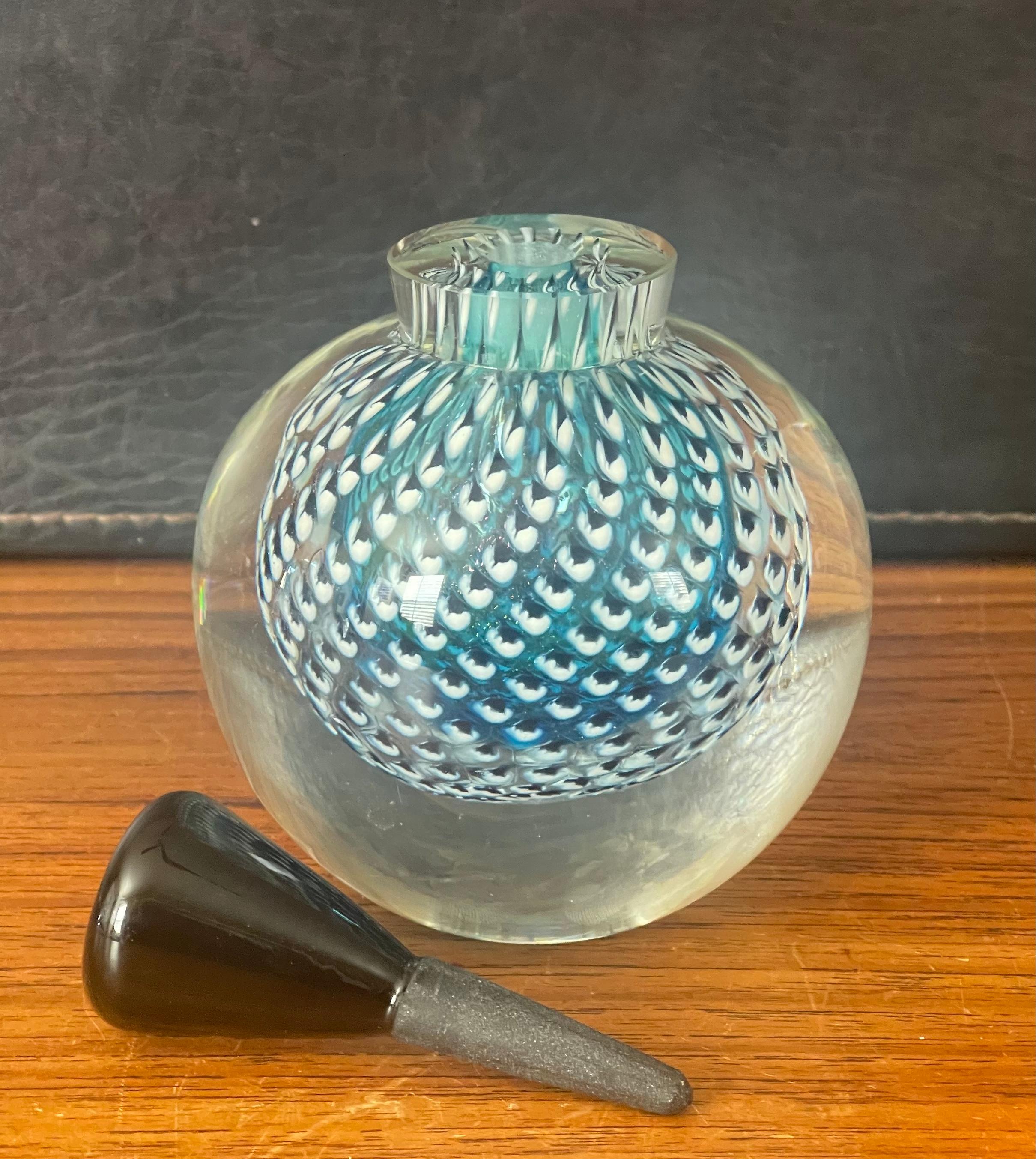 Sommerso Art Glass Perfume Bottle with Stopper by Steven Correia For Sale 4