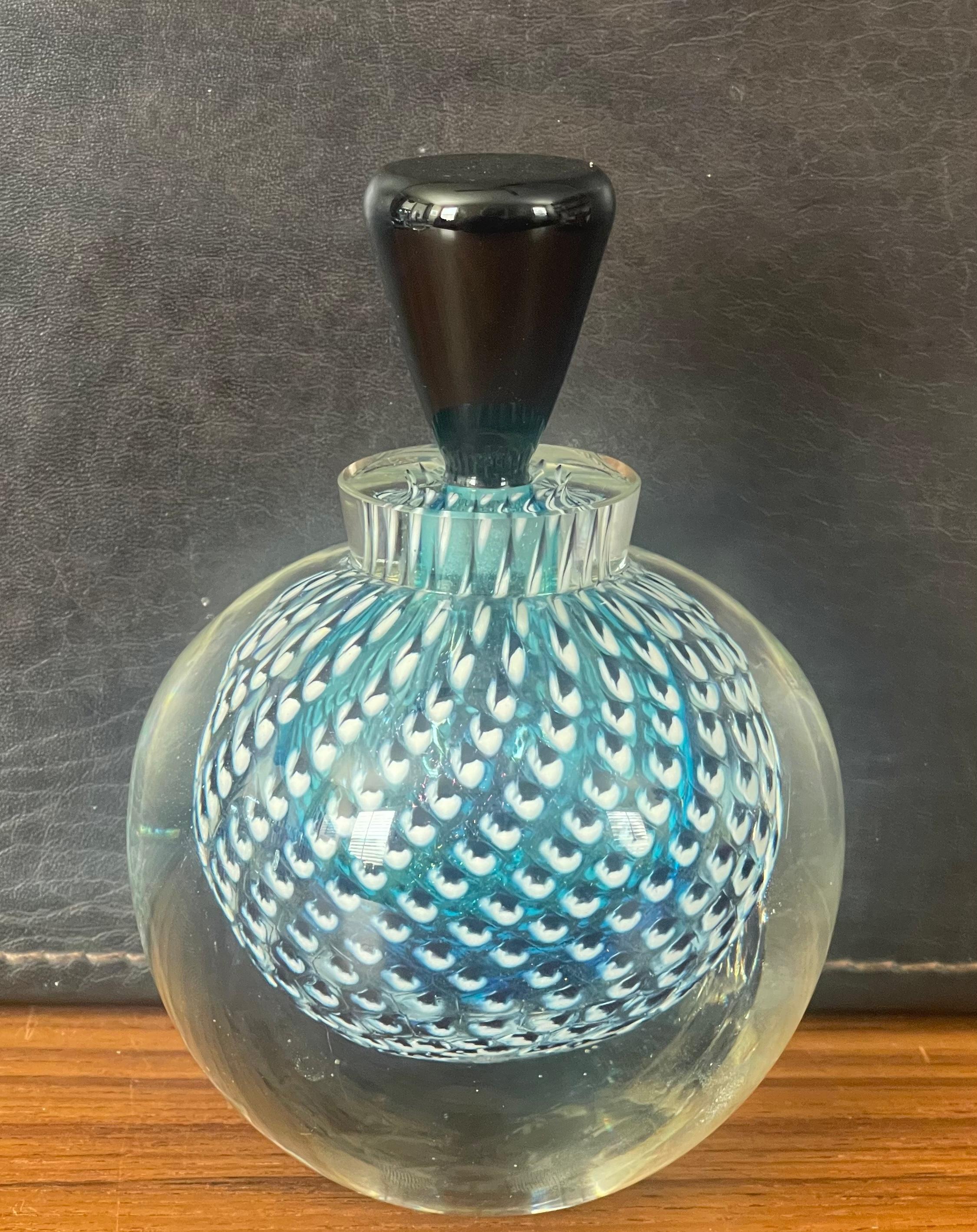 Sommerso Art Glass Perfume Bottle with Stopper by Steven Correia For Sale 5