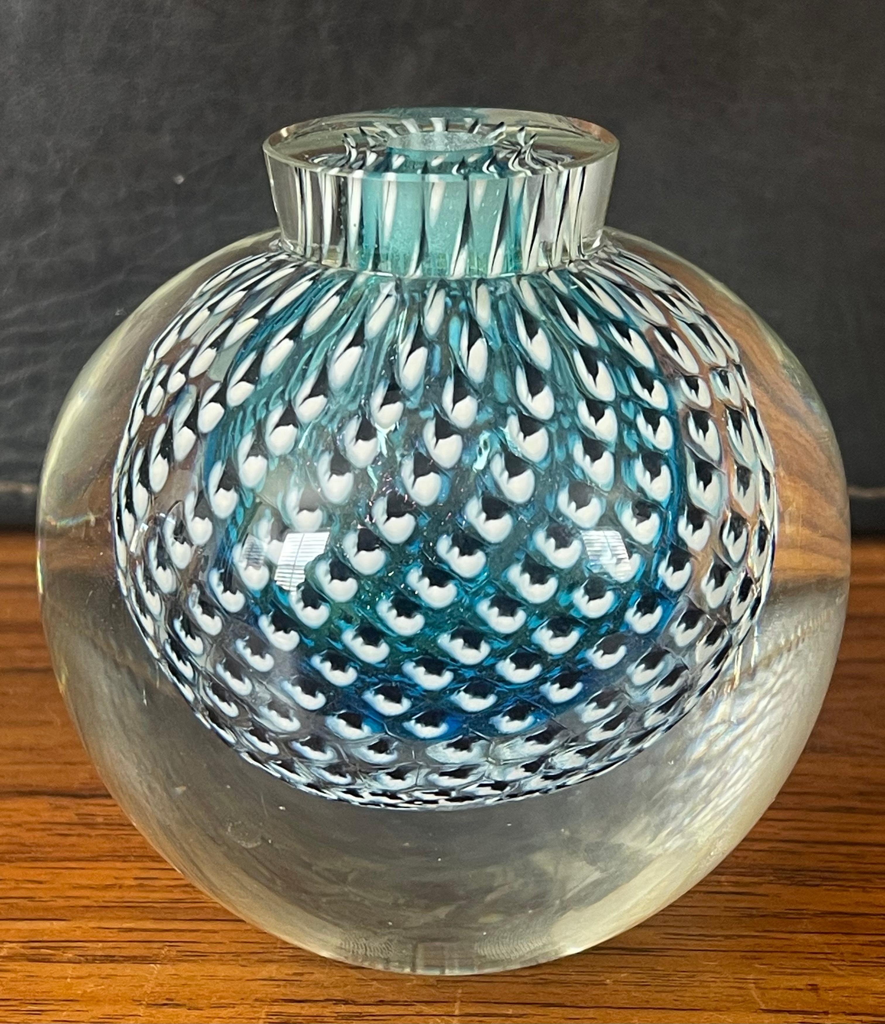Sommerso Art Glass Perfume Bottle with Stopper by Steven Correia In Good Condition For Sale In San Diego, CA