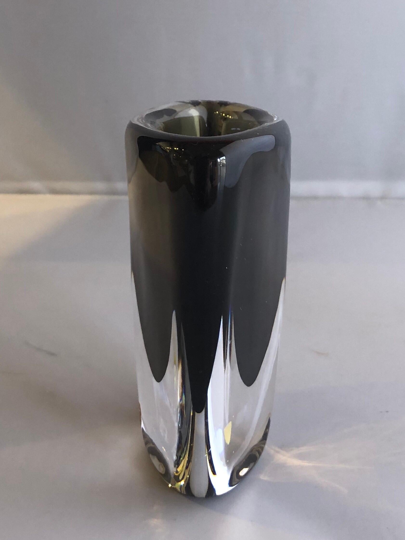 Mid-Century Modern Sommerso Art Glass Vase by Nils Landberg for Orrefors 