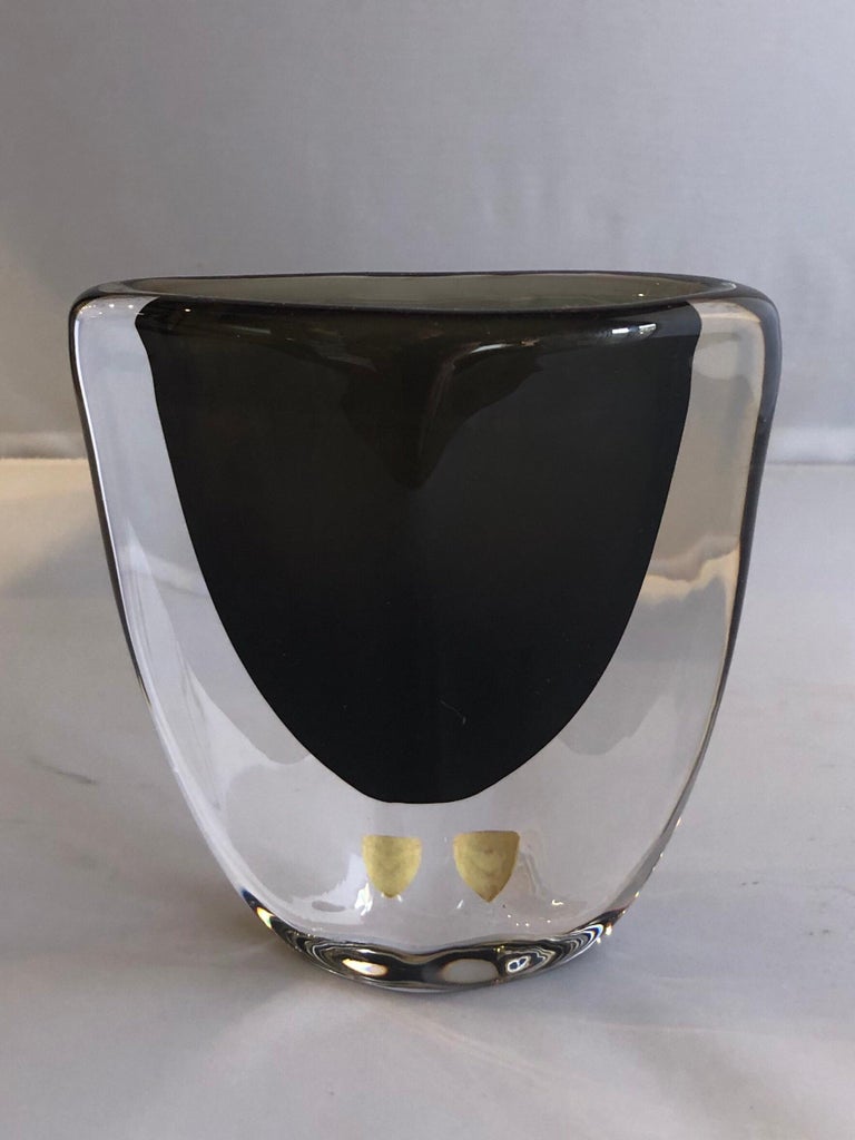 20th Century Sommerso Art Glass Vase by Nils Landberg for Orrefors  For Sale