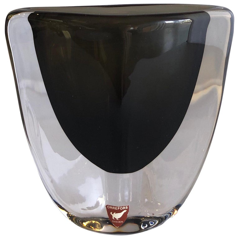 Sommerso Art Glass Vase by Nils Landberg for Orrefors  For Sale