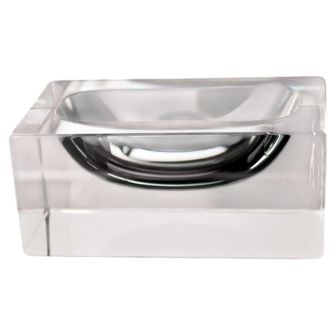 Sommerso ashtray by seguso, murano glass, italy, 1970's