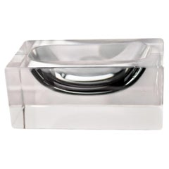 Sommerso ashtray by seguso, murano glass, italy, 1970's