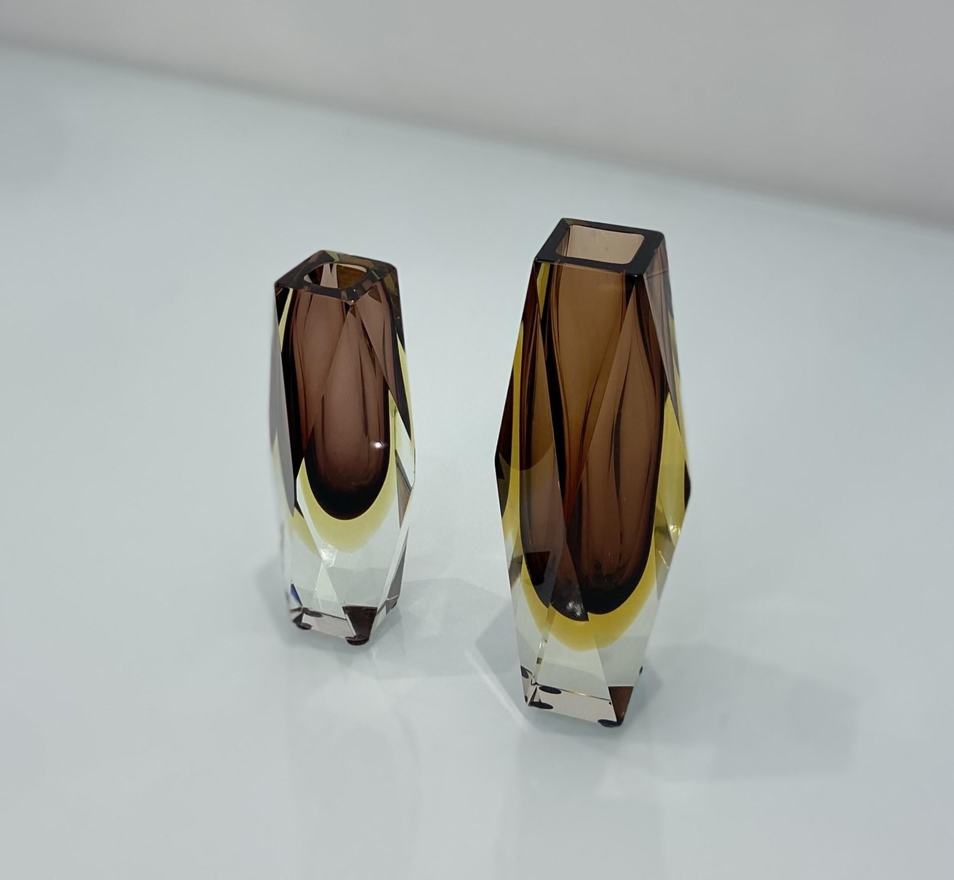 Sommerso Brown & Amber Vintage Murano Glass In Good Condition For Sale In London, GB