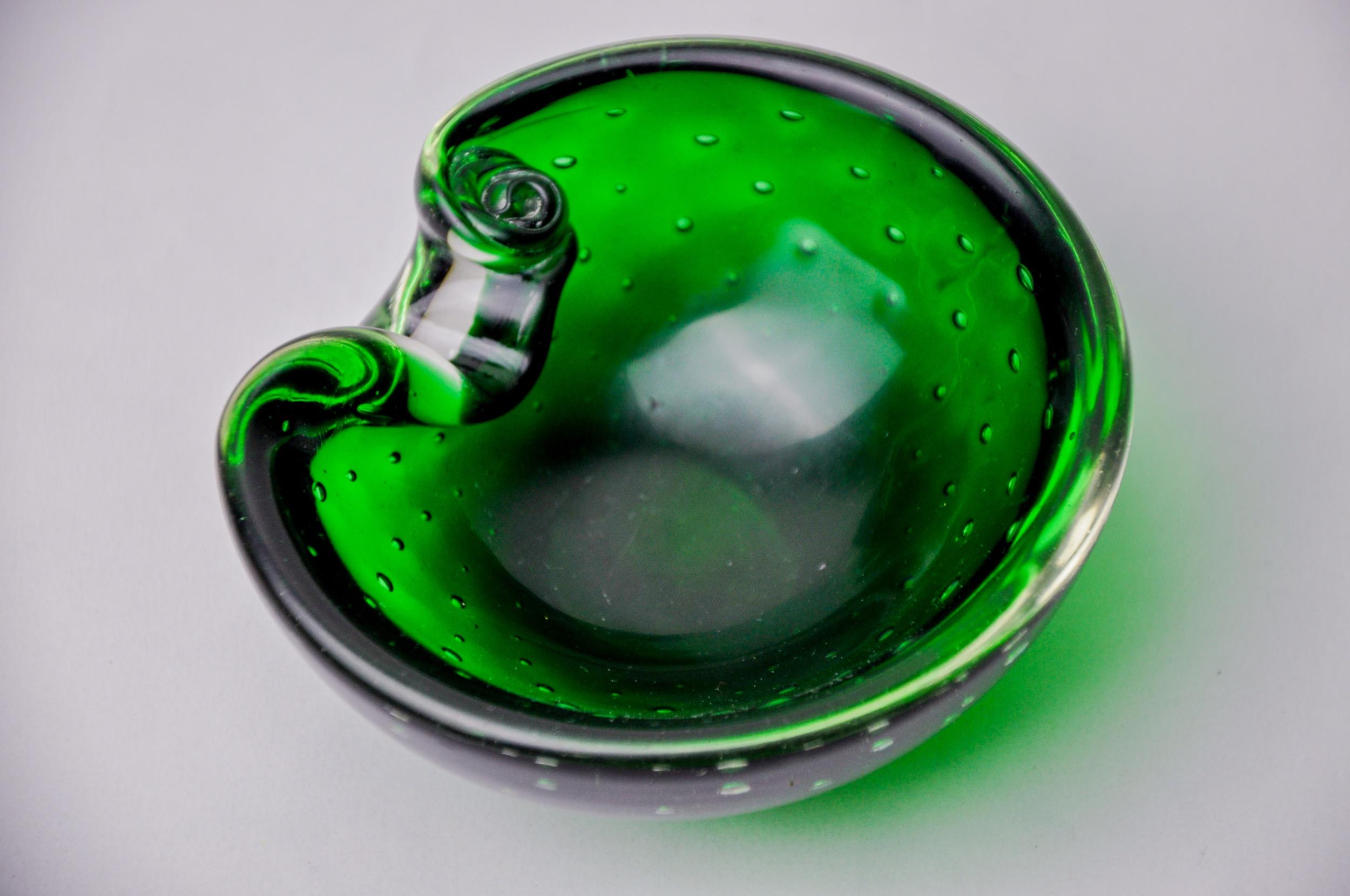 Hollywood Regency Sommerso cactus ashtray by Seguso, Murano glass, Italy, 1970 For Sale