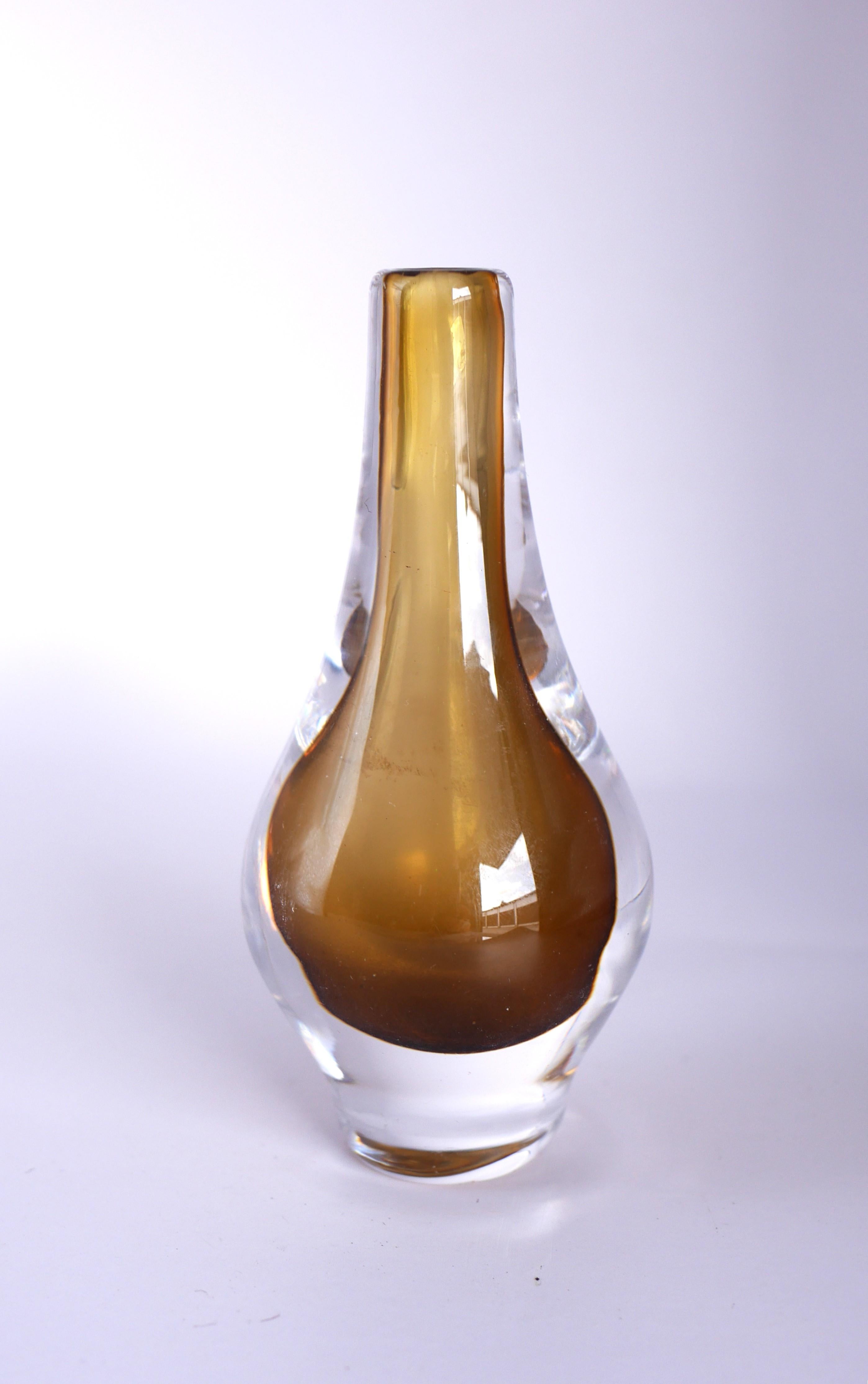 Vase miniature en cristal Sommerso fait et signé par Mona Morales en vente 1