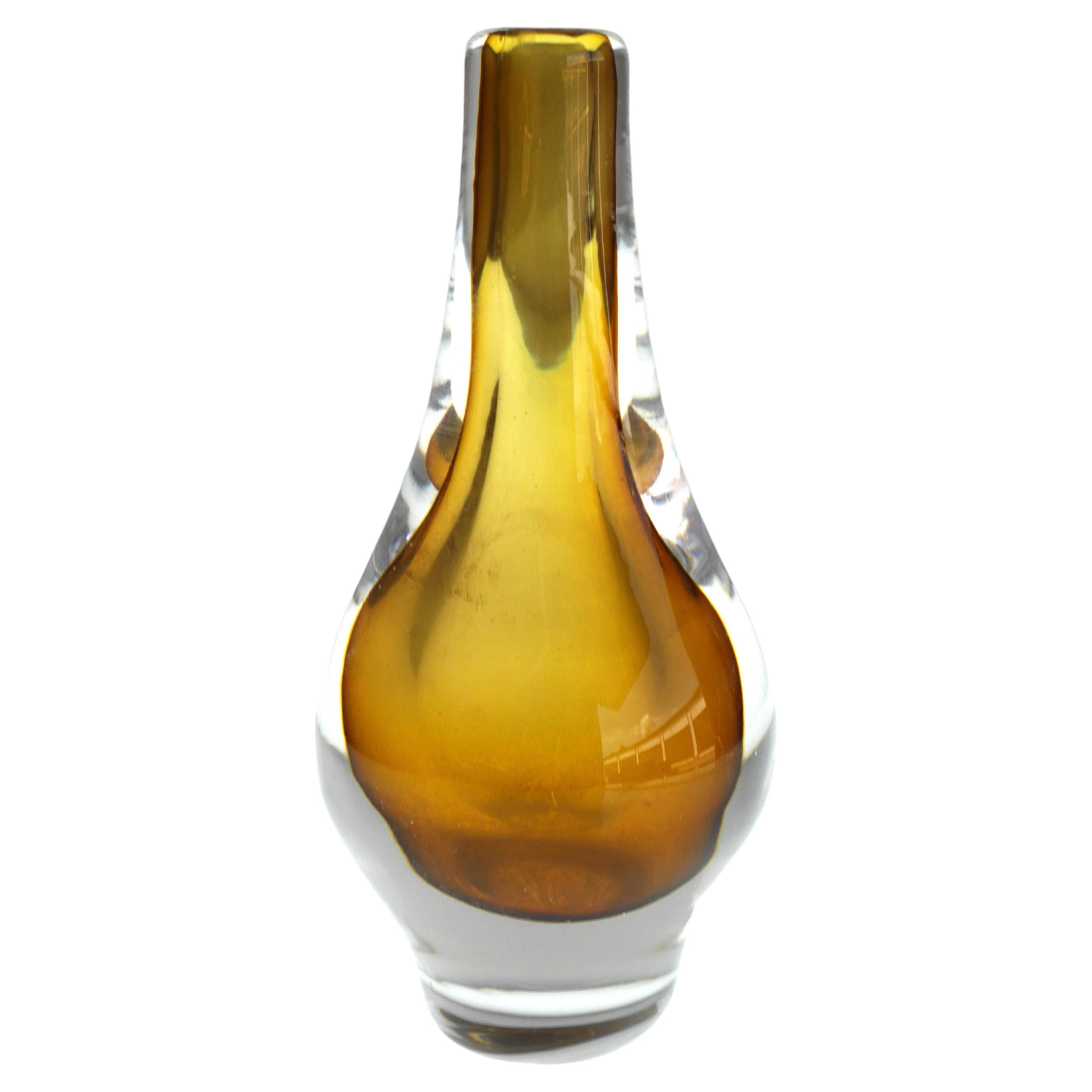 Vase miniature en cristal Sommerso fait et signé par Mona Morales en vente