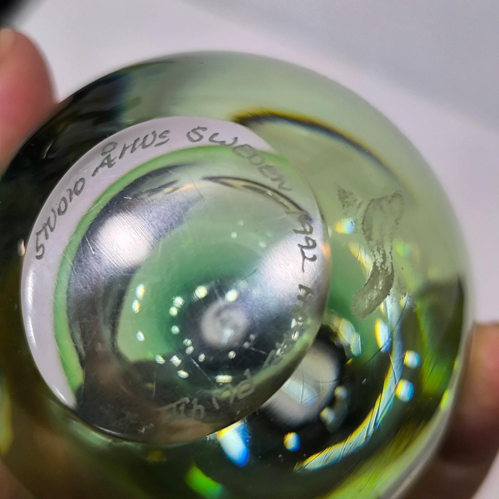 Manzana de cristal Sommerso de Hanne Dreutler y Arthur Zirnsack para Studio Åhus en venta 2