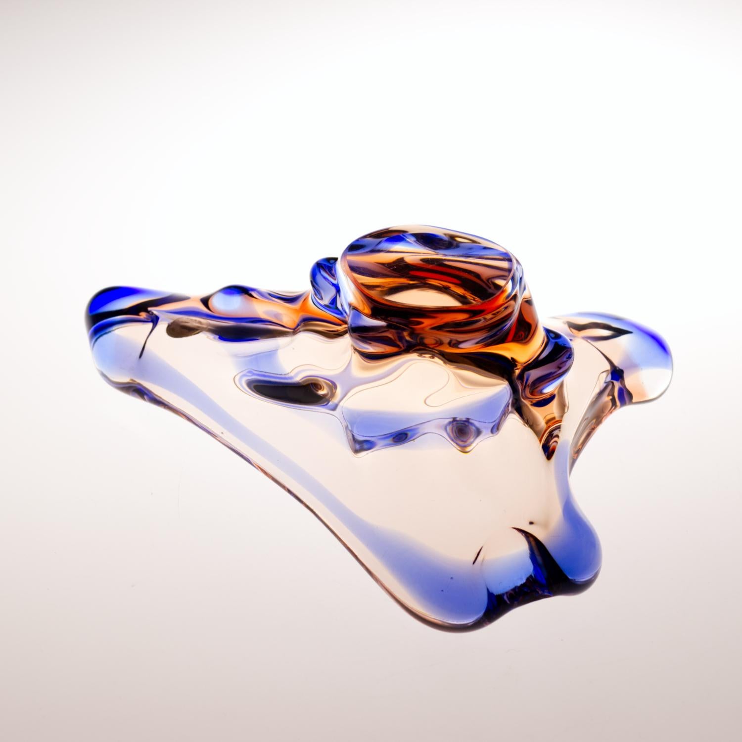 Cendrier en verre Sommerssov par František Zemek pour Mstisov glass Union 1960s en vente 3
