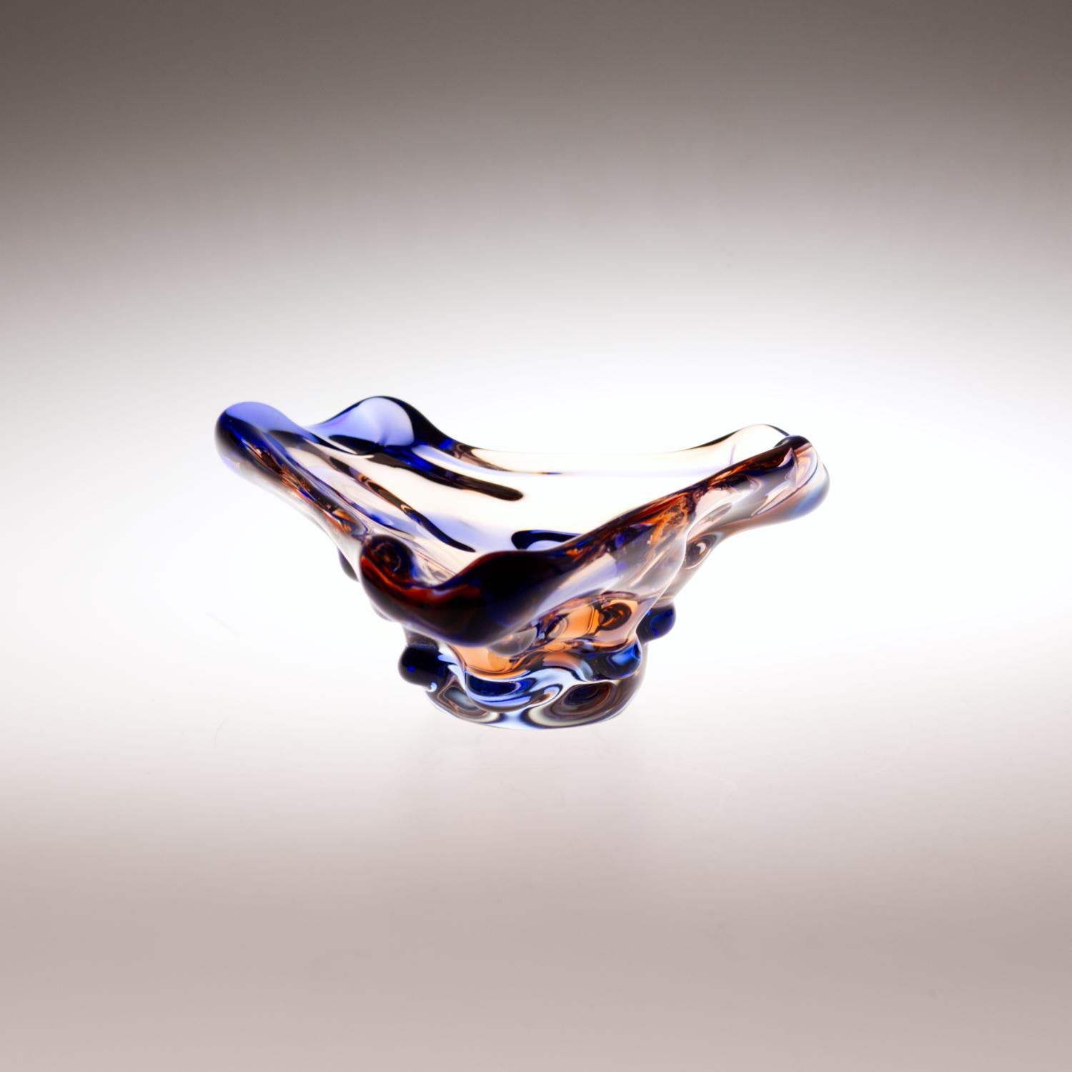 Mid-Century Modern Cendrier en verre Sommerssov par František Zemek pour Mstisov glass Union 1960s en vente