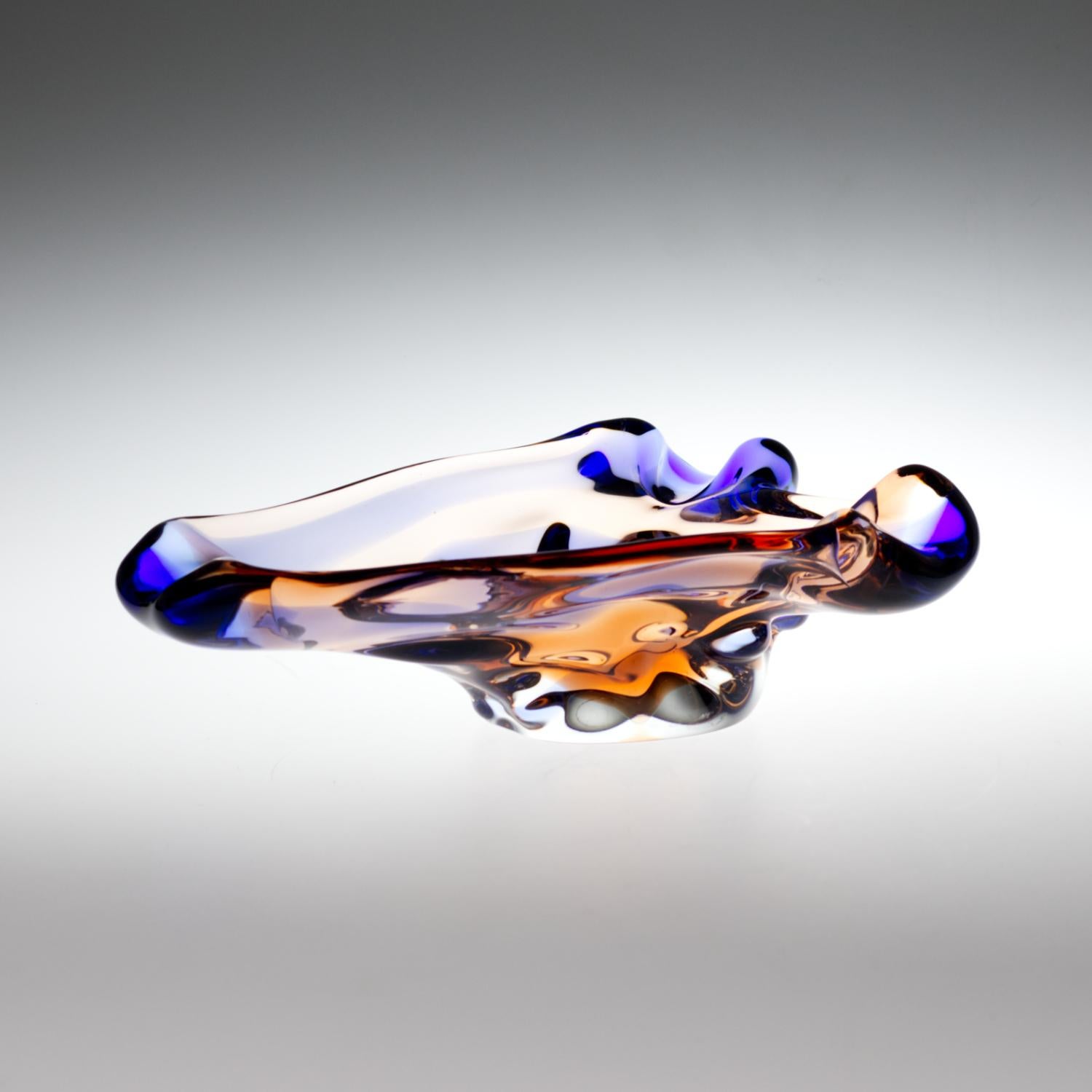 Tchèque Cendrier en verre Sommerssov par František Zemek pour Mstisov glass Union 1960s en vente
