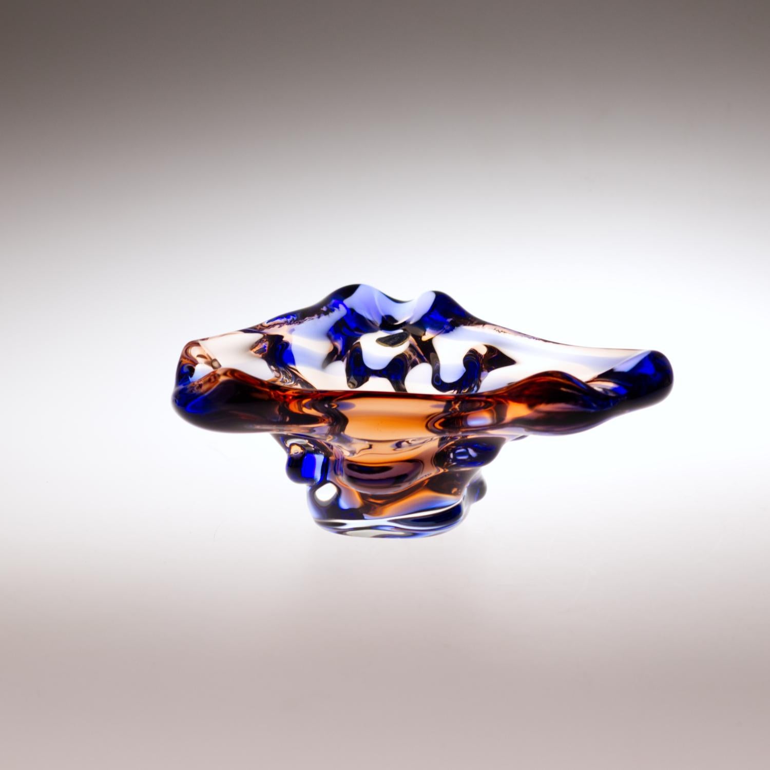 Cendrier en verre Sommerssov par František Zemek pour Mstisov glass Union 1960s Bon état - En vente à Lucenec, SK