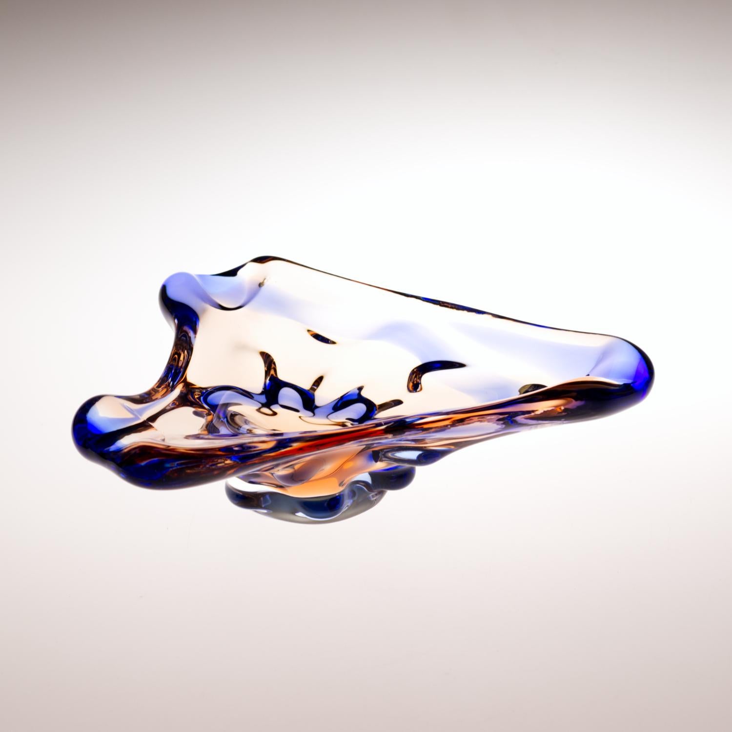20ième siècle Cendrier en verre Sommerssov par František Zemek pour Mstisov glass Union 1960s en vente