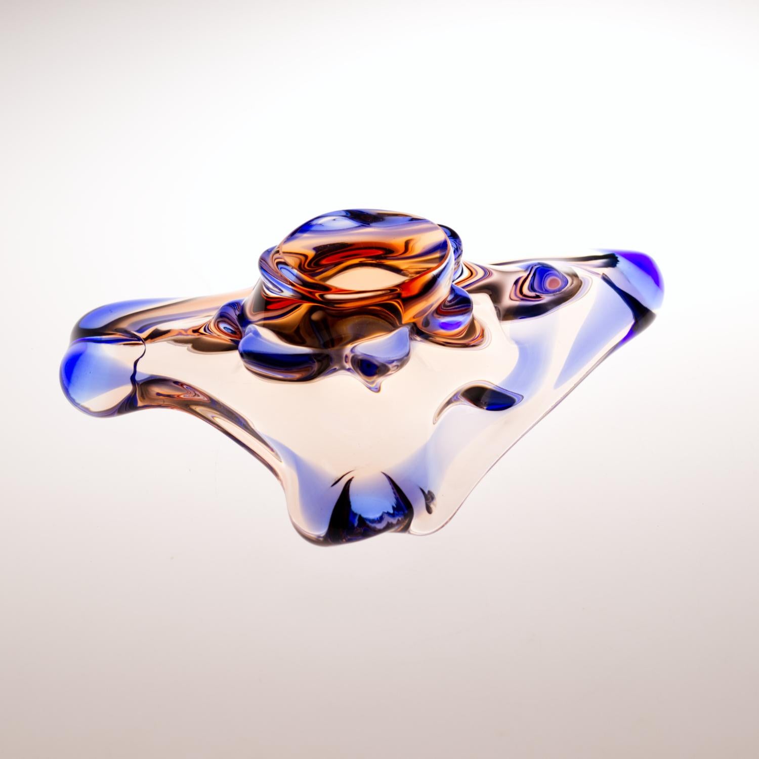 Cendrier en verre Sommerssov par František Zemek pour Mstisov glass Union 1960s en vente 1