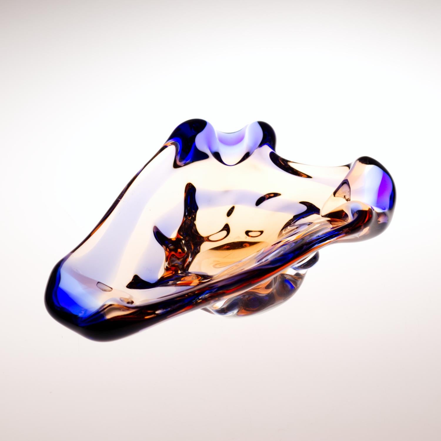 Cendrier en verre Sommerssov par František Zemek pour Mstisov glass Union 1960s en vente 2
