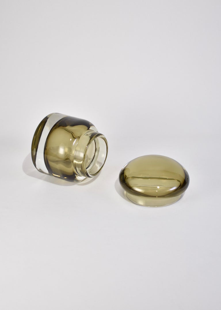 Sommerso Glass Jar For Sale at 1stDibs