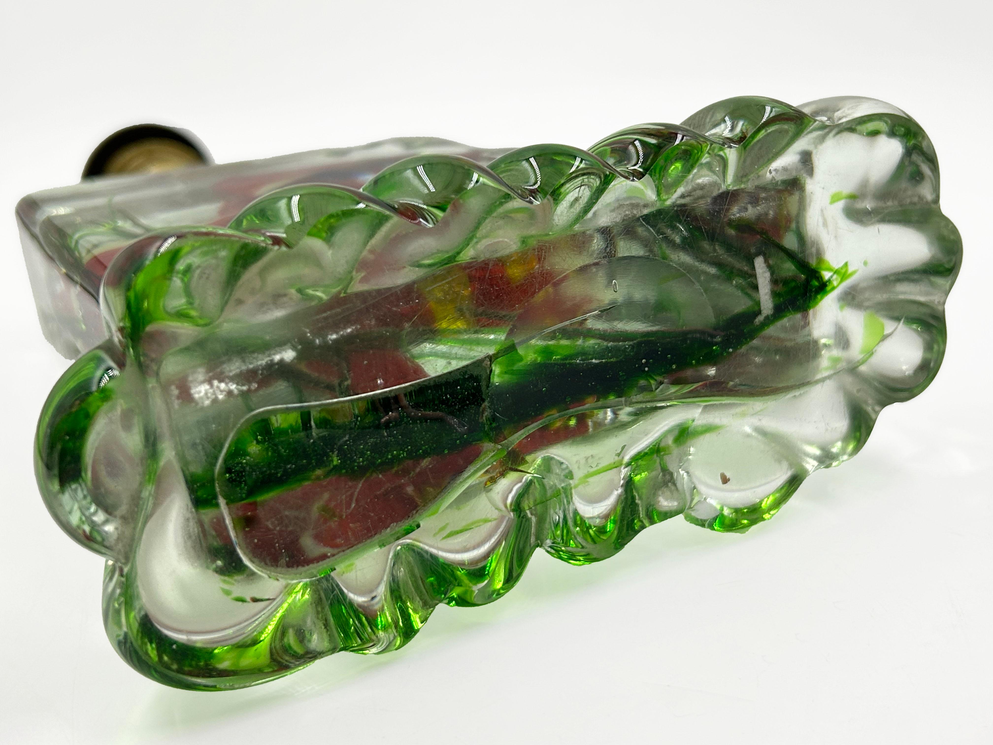 Mid-Century Modern Sommerso Glass Lamp with Fish “Aquarium” by Alfredo Barbini, Murano, Italy en vente