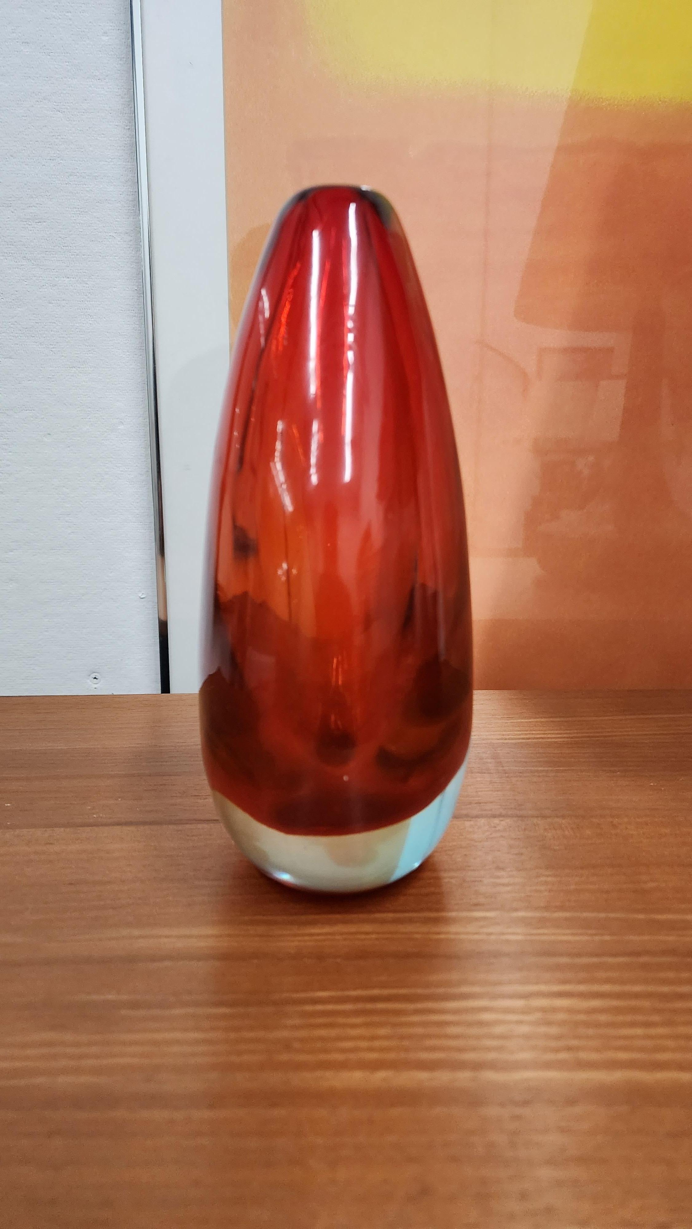 Italian Sommerso glass vase by Flavio Poli For Sale