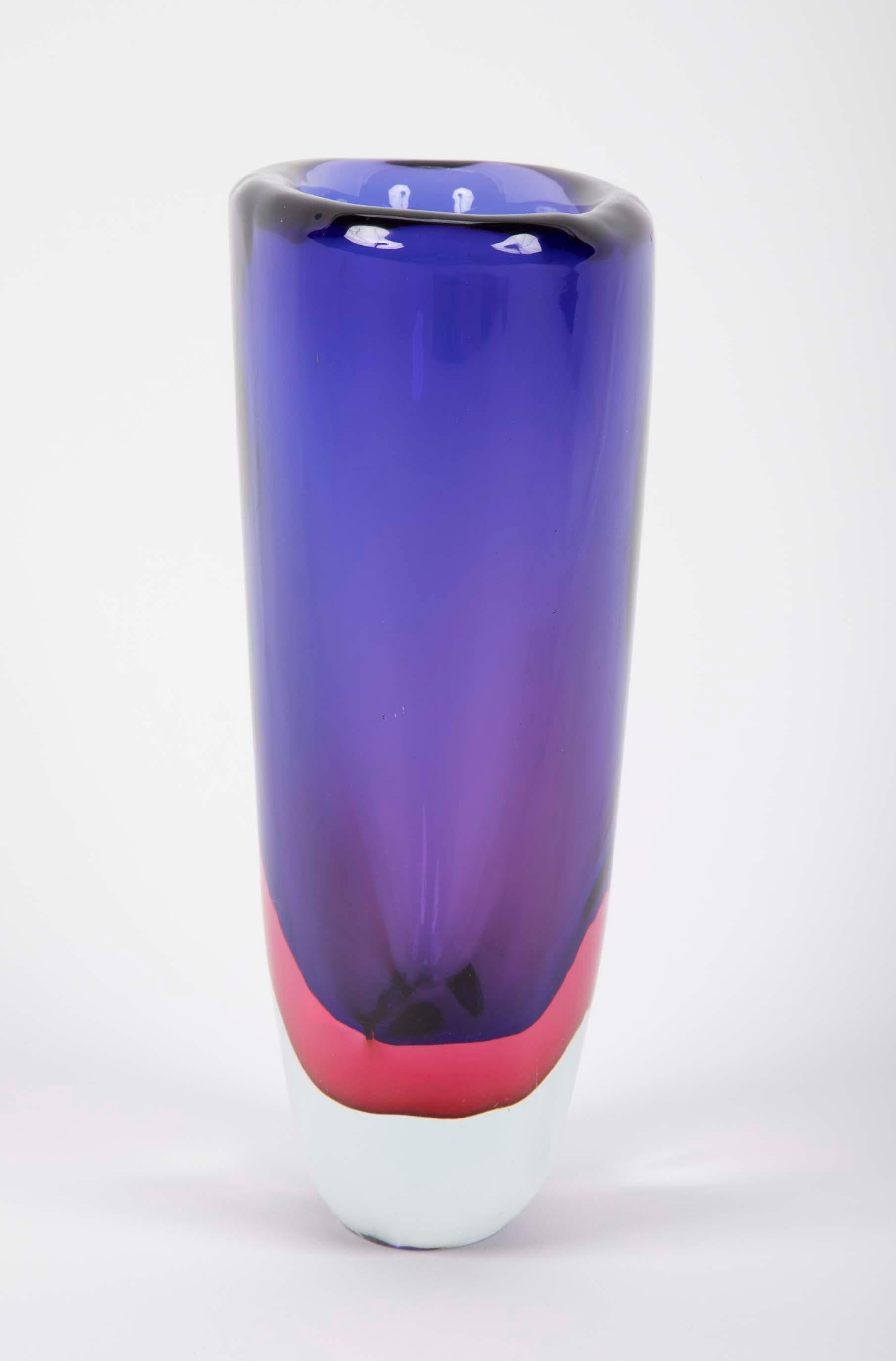 Vase en verre Sommerso de Flavio Poli Bon état - En vente à Stamford, CT