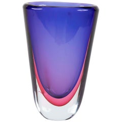 Vintage Sommerso Glass Vase by Flavio Poli