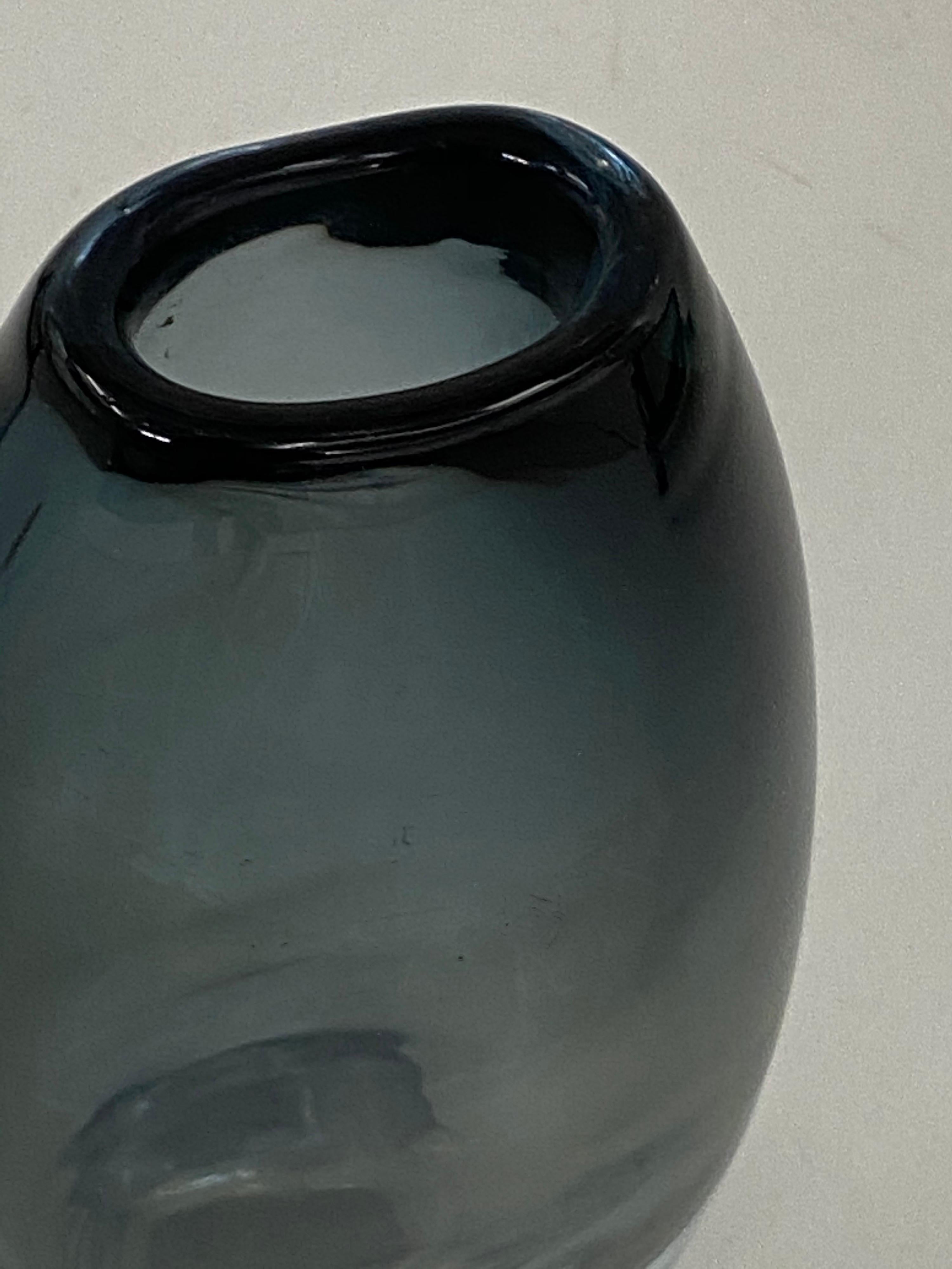 Scandinavian Modern Sommerso Glass Vase, from Scandinavia 1950, Signed Nils Landberg Orrefors For Sale