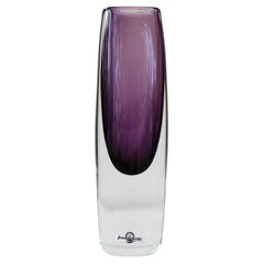 Sommerso glass vase in purple by Gunnar Nylund for Strömbergshyttan, Sweden