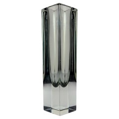 Sommerso gray Murano glass vase, style Flavio Poli, Italy 1970s