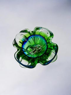 Sommerso green pocket emptier by Flavio Poli for Seguso Murano glass Italy 1970