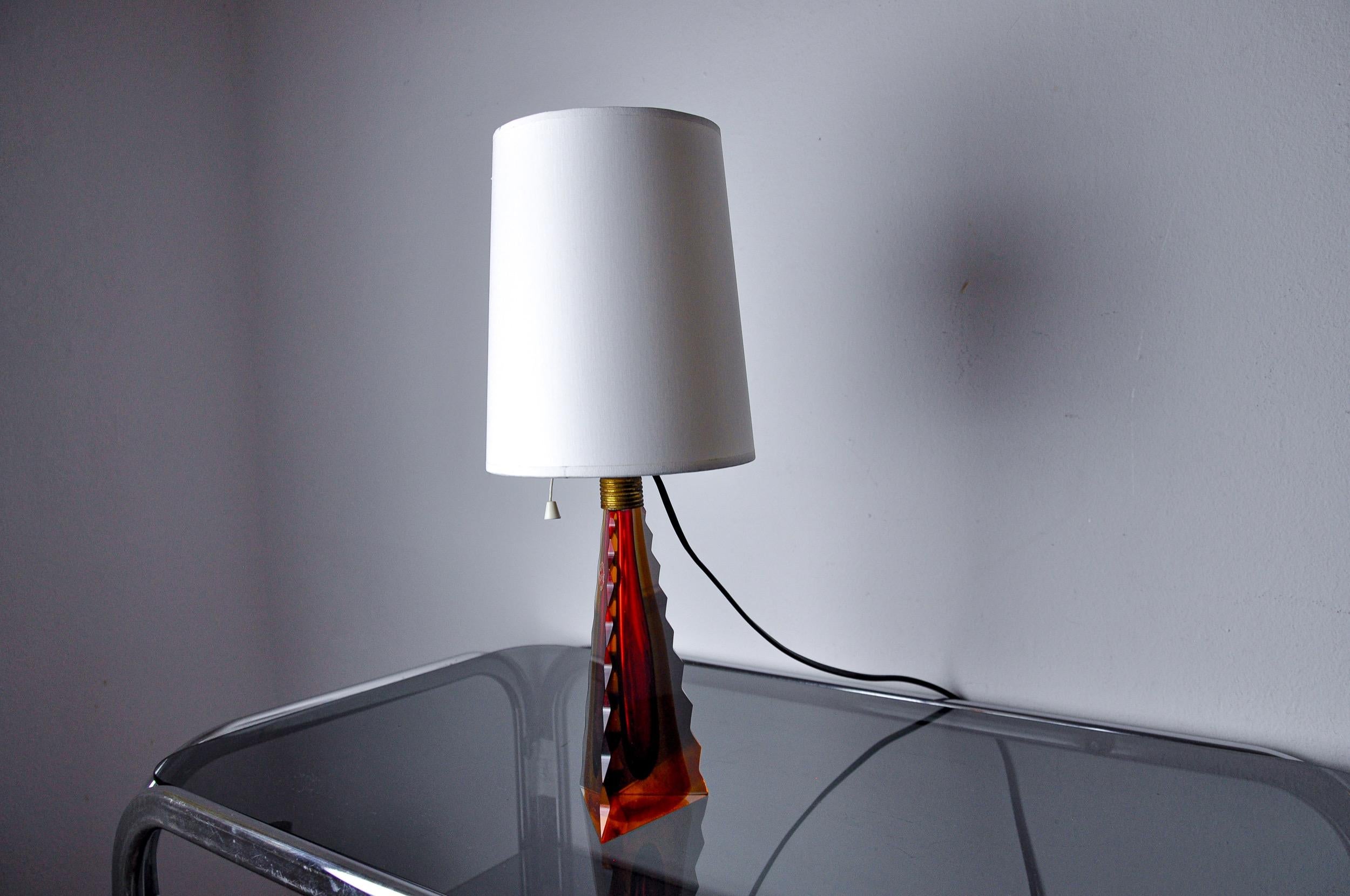 Lámpara Sommerso de Pietro Toso para Seguso, Murano, Italia, 1970 en Bueno estado para la venta en BARCELONA, ES
