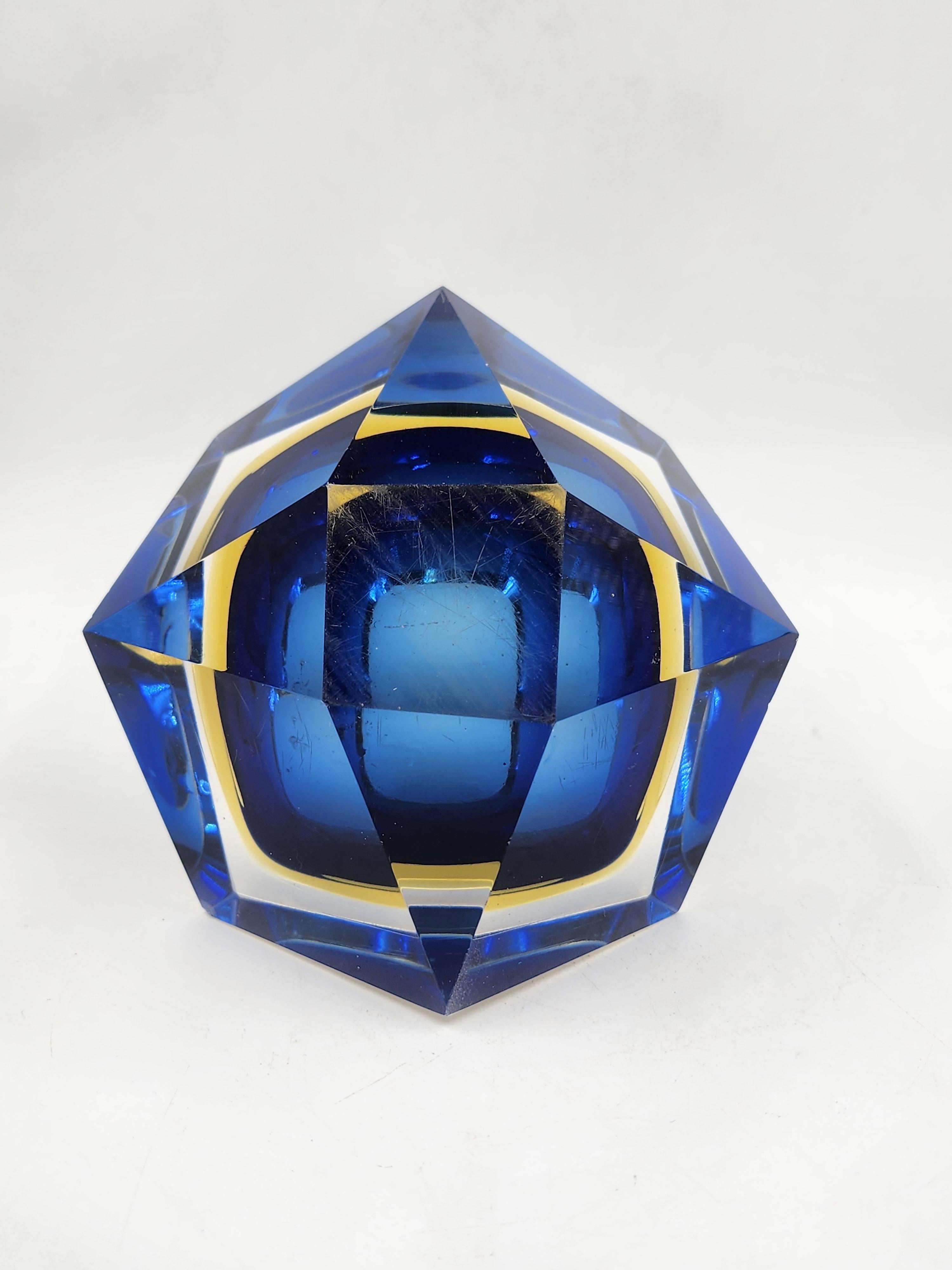 Cenicero Sommerso Murano de Alessandro Mandruzzato, años 60 siglo XX