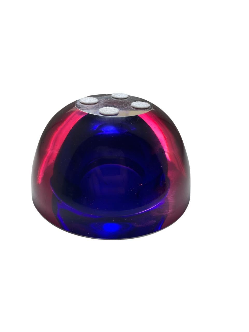 Bol en verre Murano Glass Sommerso par Flavio Poli pour Seguso, Italie, années 1950 - Bleu et rose Bon état - En vente à Stockholm, SE