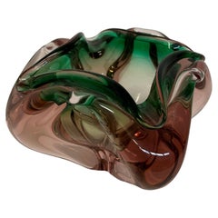 Sommerso Murano Glass Bowl, Catchall, Purple and Green, by Flavio Poli, 1960s