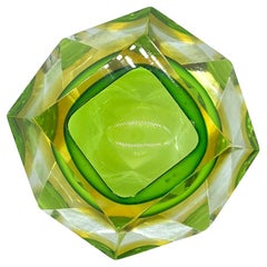 "Sommerso" Murano Glass Bowl/Paperweight in the Style of Flavio Poli for Seguso