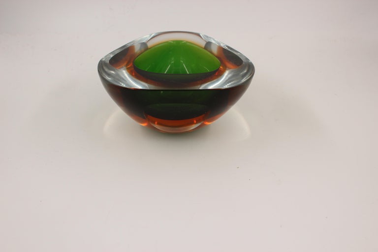 Sommerso Murano Glass Decorative Bowl Attributed to Flavio Poli, Italy, 1960 For Sale 1
