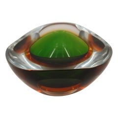 Ciotola decorativa in vetro di Murano Sommerso attribuita a Flavio Poli, Italia, 1960