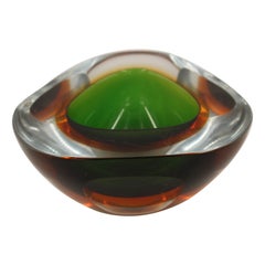 Vintage Sommerso Murano Glass Decorative Bowl Attributed to Flavio Poli, Italy, 1960