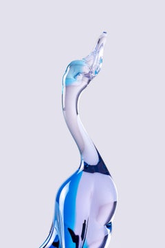 Sommerso Murano Glass Swan by Antonio Da Ros for Cenedese, Italy