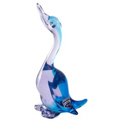 Retro Sommerso Murano Glass Swan by Antonio Da Ros for Cenedese, Italy