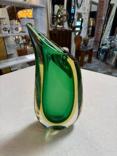 Sommerso Murano Glass “Valva” Vase by Flavio Poli for Seguso, Italy, 1950s