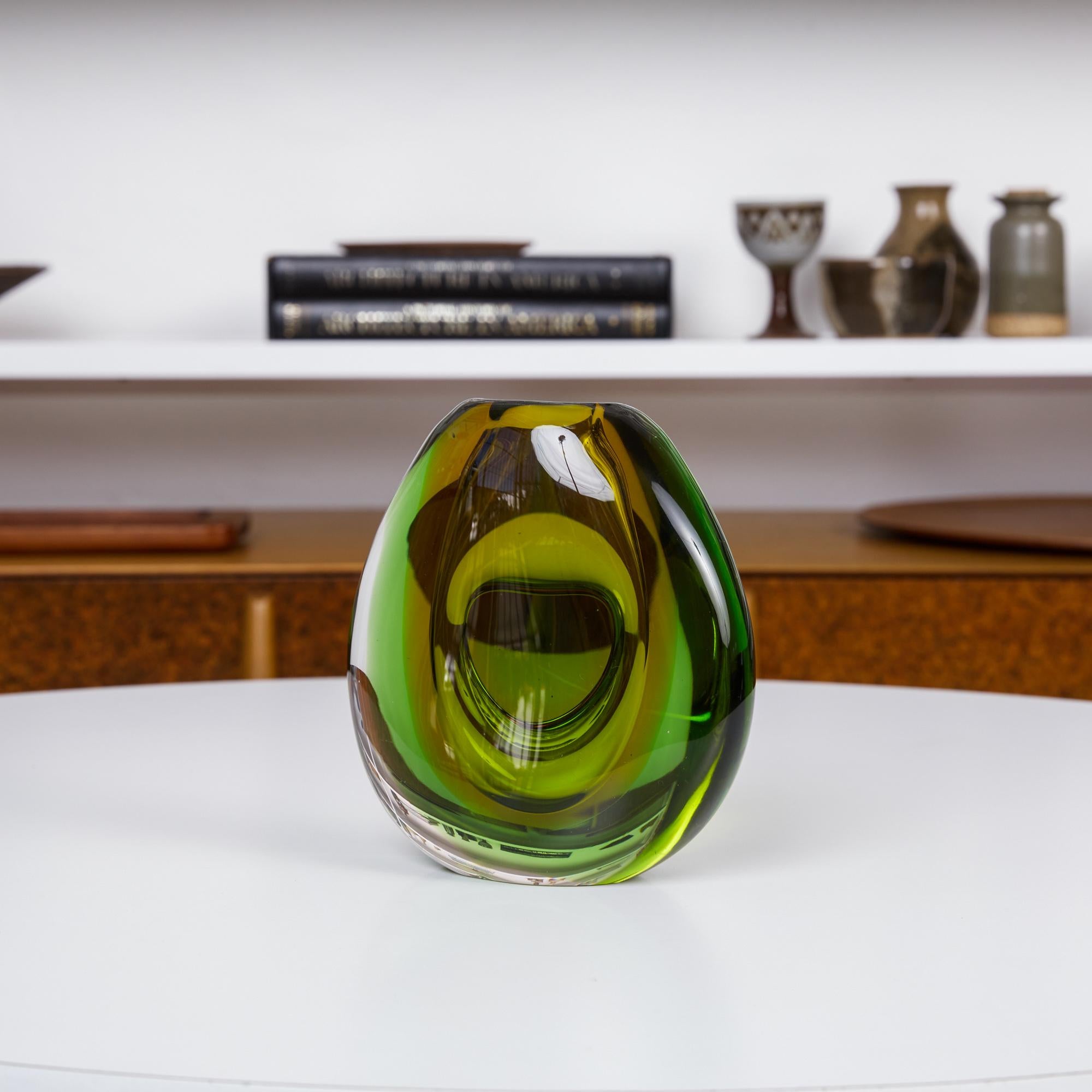 Mid-20th Century Sommerso Murano Glass Vase by Flavio Poli