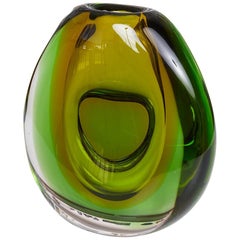Sommerso Murano Glass Vase by Flavio Poli