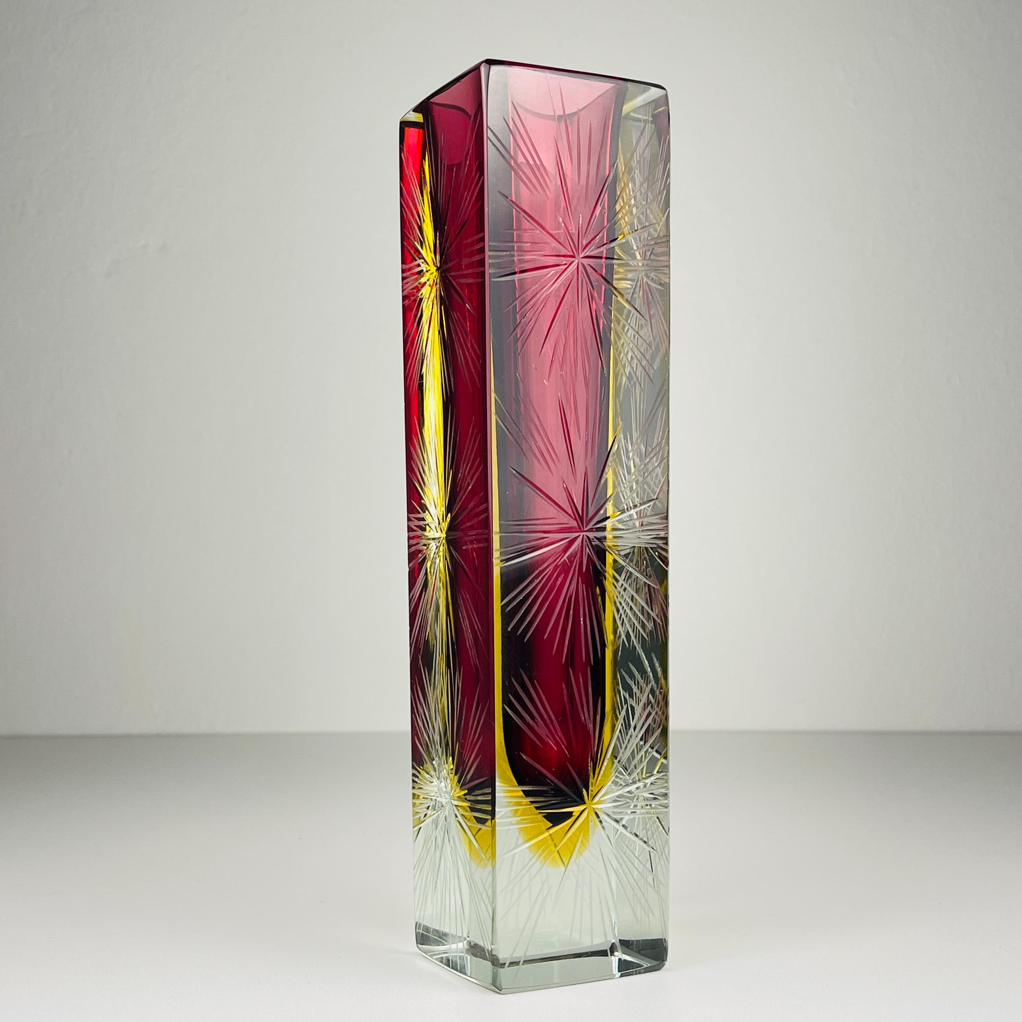 Sommerso murano glass vase by Pagnin & Bon, Italy 1960s 5