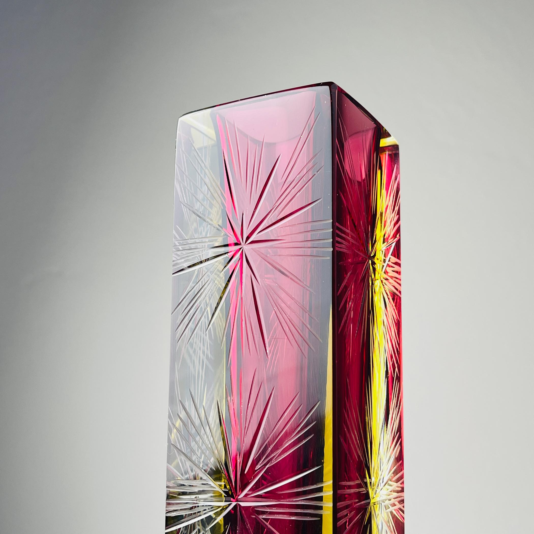 Sommerso murano glass vase by Pagnin & Bon, Italy 1960s 9