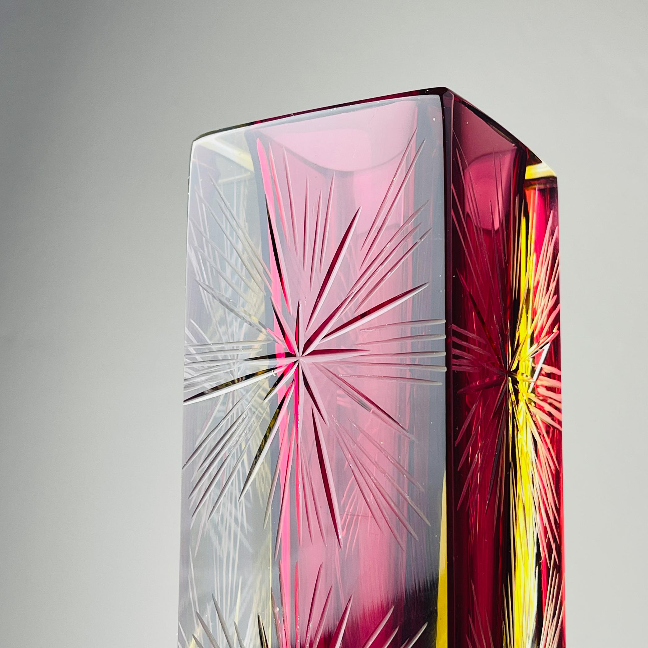 Sommerso murano glass vase by Pagnin & Bon, Italy 1960s 10
