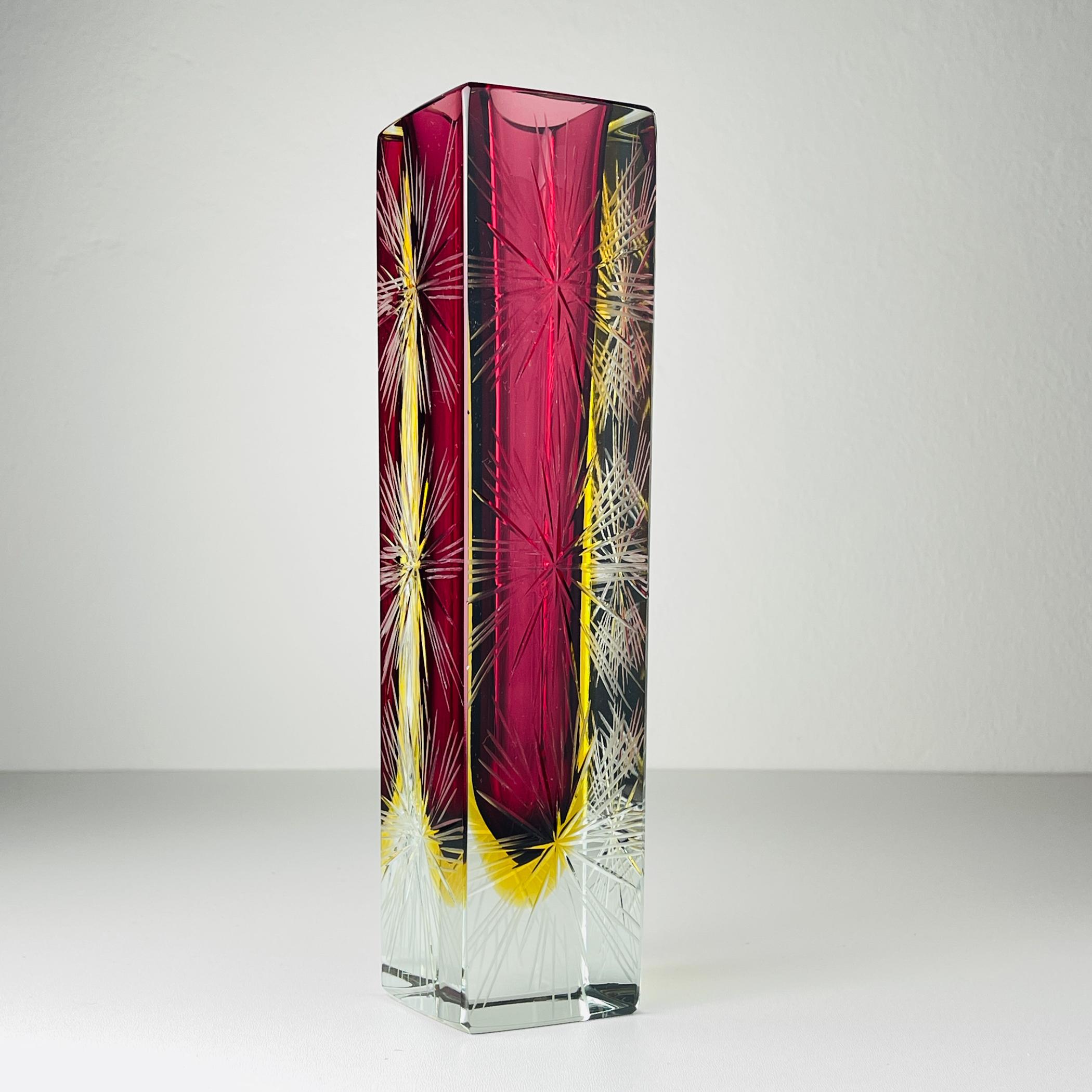 Sommerso murano glass vase by Pagnin & Bon, Italy 1960s 11